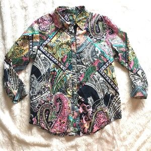Lauren Ralph Lauren Paisley Button Down Shirt